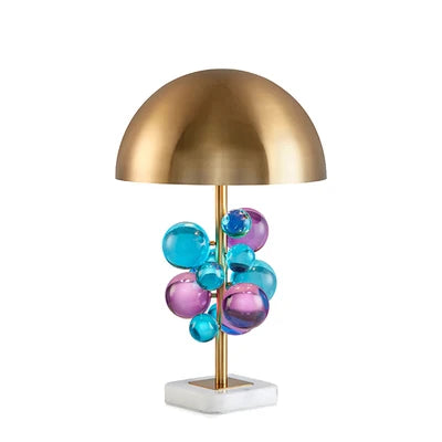 Art Deco Mushroom Lamp – Colourful Glass Globe Design for Table & Floor Lighting
