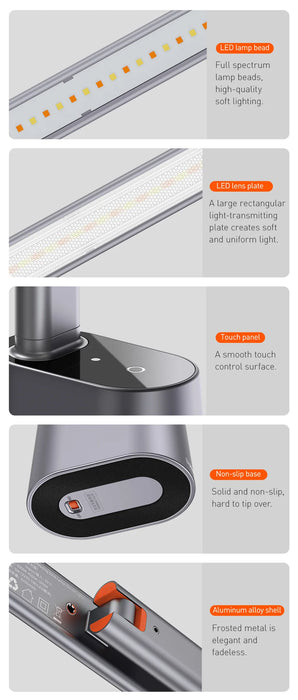 Rechargeable Folding Desk Lamp – Smart Full-Spectrum LED with Auto Dimming