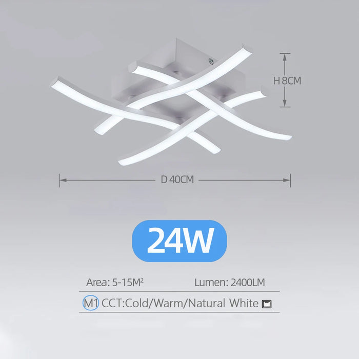 Modern LED Ceiling Light – 24W Surface-Mounted Fixture with 3-Color Modes - Samanta Factory