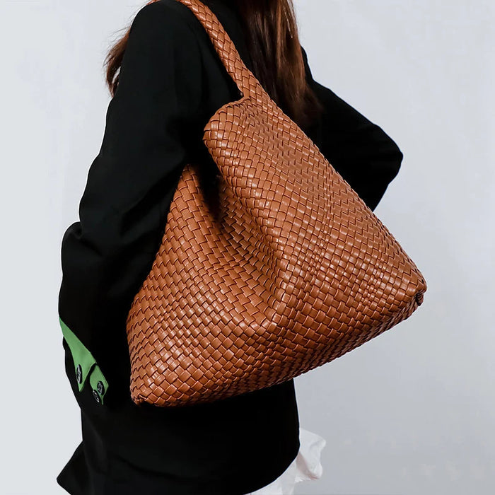 Stylish Split Leather Bucket Shoulder Bag – Versatile Women’s Handbag for Work & Casual Outings - Samanta Factory