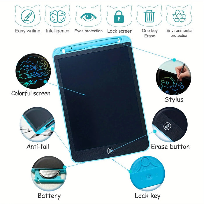 LCD Writing Tablet for Kids – Eye-Protecting Color Screen & Eco-Friendly Reusable Design - Samanta Factory