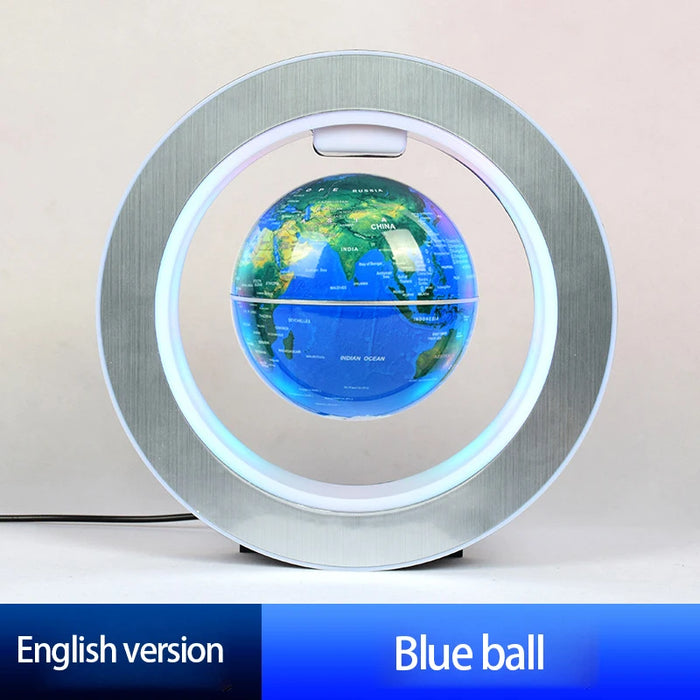 Floating Moon Globe Lamp – O-Type Magnetic Frame with LED Night Light - Samanta Factory