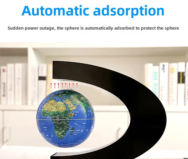 Magnetic Levitating Globe – 4-Inch Floating Earth with LED Light for Home & Office Decor - Samanta Factory