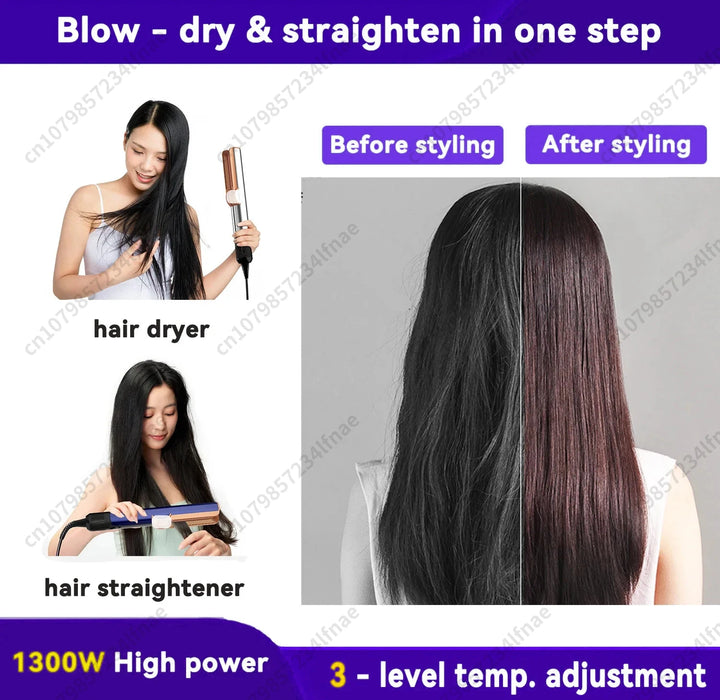 2-in-1 Hair Straightener & Dryer – Dual-Function Styling with Negative Ion Technology - Samanta Factory