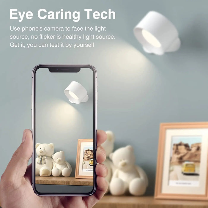 Rechargeable LED Wall Light – Touch Control with 3 Colour Modes & Adjustable 360° Rotation - Samanta Factory