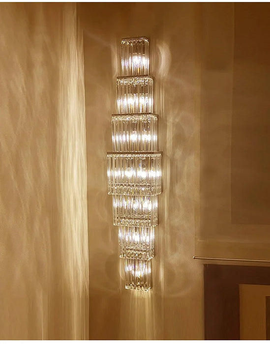 Crystal Wall Lamp – Modern Gold LED Lighting for Dining & Bedroom