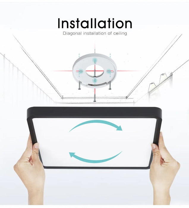 Smart LED Ceiling Light – Wood Grain Design with App & Remote Control