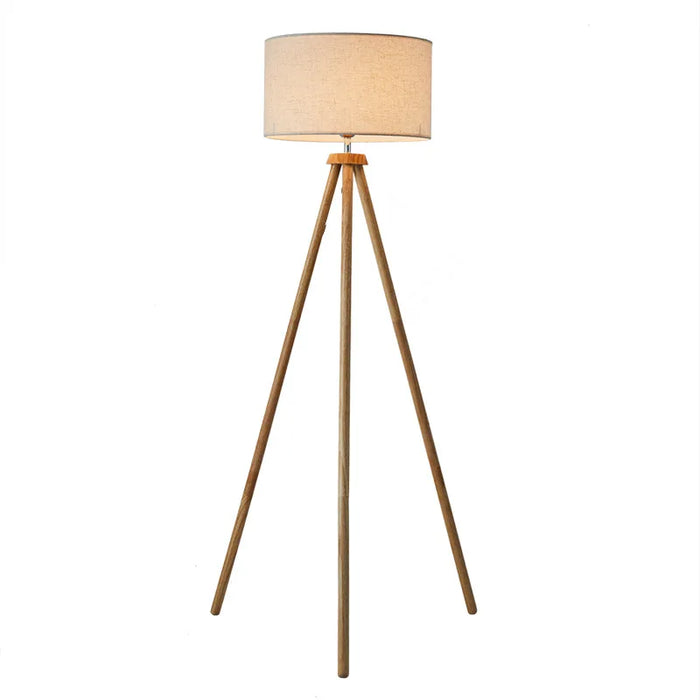 Wooden Tripod Floor Lamp – Mid-Century Modern Design with Foot Switch Control - Samanta Factory