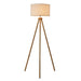 Wooden Tripod Floor Lamp – Mid-Century Modern Design with Foot Switch Control - Samanta Factory