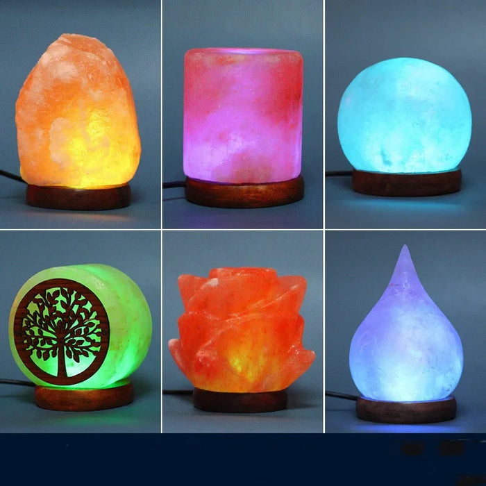 Himalayan Salt Lamp – Color-Changing LED with USB & Natural Air Purification - Samanta Factory