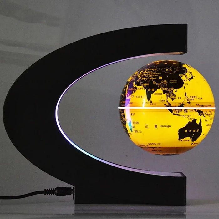 Magnetic Levitating Globe – 4-Inch Floating Earth with LED Light for Home & Office Decor - Samanta Factory