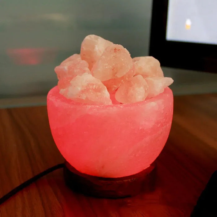 Himalayan Salt Lamp – Color-Changing LED with USB & Natural Air Purification - Samanta Factory