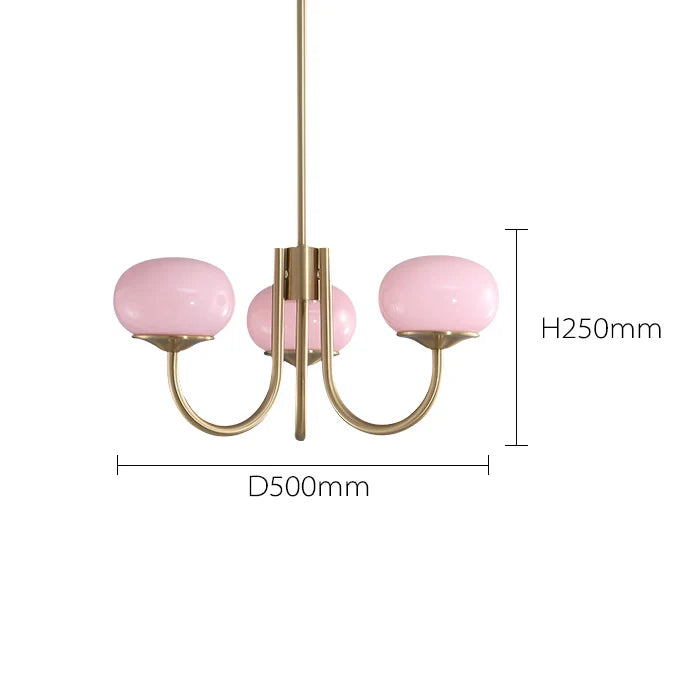 Nordic Pink Bedroom Lamp – Warm Romantic Bauhaus Chandelier
