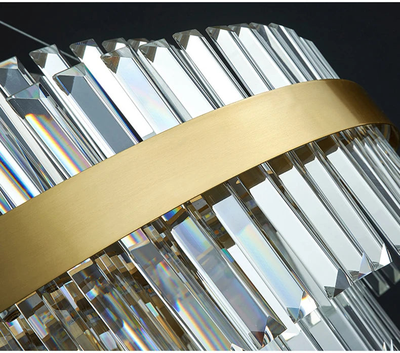 Modern Luxury LED Crystal Chandelier – Dimmable Remote-Controlled Ceiling Light