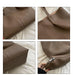 Women’s Genuine Leather Shoulder Bag – Square Ruched Handbag with Hasp Closure - Samanta Factory