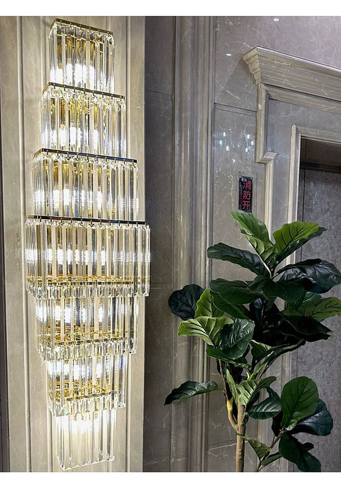 Crystal Wall Lamp – Modern Gold LED Lighting for Dining & Bedroom