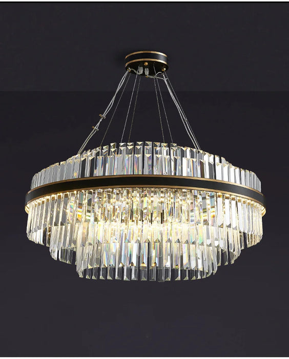 Modern Luxury LED Crystal Chandelier – Dimmable Remote-Controlled Ceiling Light