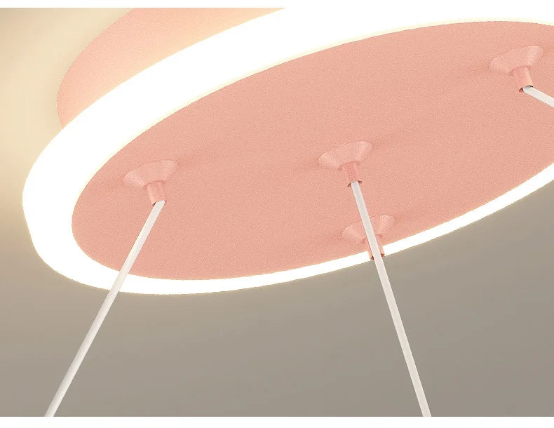 Modern Flush Mount LED Chandelier – Remote-Control Dimmable Ceiling Light