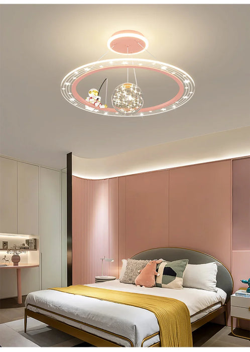 Modern Flush Mount LED Chandelier – Remote-Control Dimmable Ceiling Light