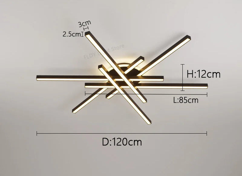 LED Ceiling Light – Modern 4-Bulb Aluminum Fixture for Living Spaces