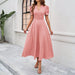 Junior Y2K Midi Dress – Puff Sleeves & Slim A-Line Silhouette - Samanta Factory