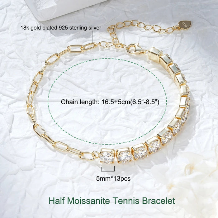 Luxury D Color Round Cut Bracelet for Men & Women - Samanta Factory
