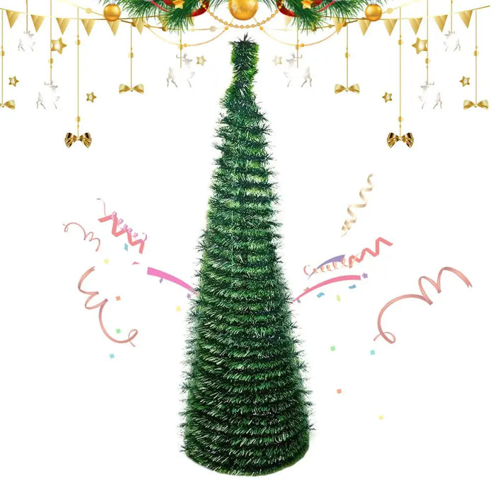Artificial Christmas Tree – Foldable Gradient Design with Non-Slip Base