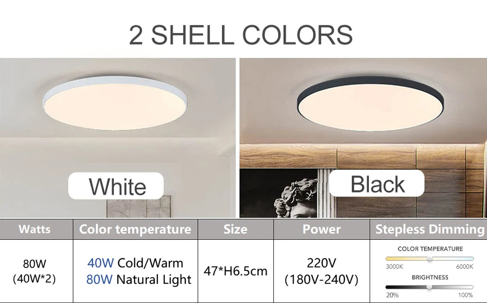 Smart LED Ceiling Light – APP & Remote Controlled Dimmable Modern Lamp
