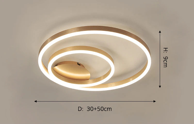 Modern LED Chandelier – Dimmable Semi-Flush Mount with Remote Control