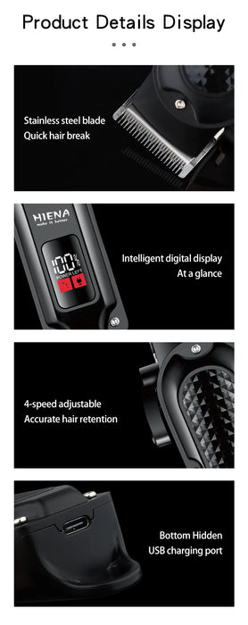 Electric Hair Clipper – Rechargeable Stainless Steel Blade with USB Charging & Adjustable Length - Samanta Factory