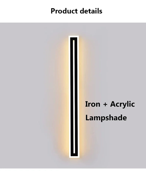 Outdoor LED Wall Light – Waterproof IP65 Long Strip Sconce for Porch & Courtyard - Samanta Factory