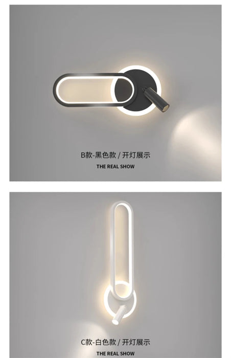 Bedside Lamp Modern Simple Creative Living Room Background Wall Stairwell Wall Lamp Nordic Network Red Corridor Wall Light - Samanta Factory