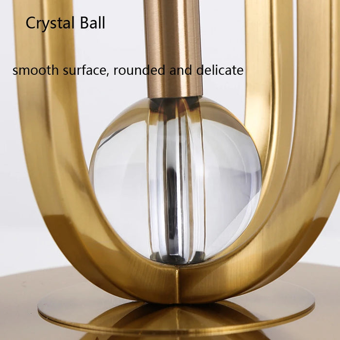 European-Style Bedside Table Lamp – Fabric Shade with Crystal Accent
