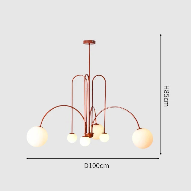 Modern LED Chandelier – Frosted Glass Pendant Light for Elegant Interiors