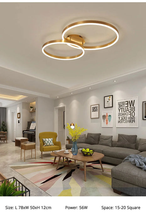 Modern LED Chandelier – Dimmable Semi-Flush Mount with Remote Control