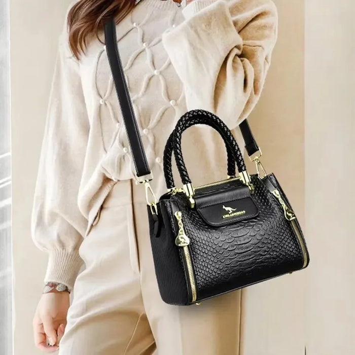 High-Quality PU Leather Handbag for Women – Animal Print Casual Tote, Versatile Fashion Bag - Samanta Factory