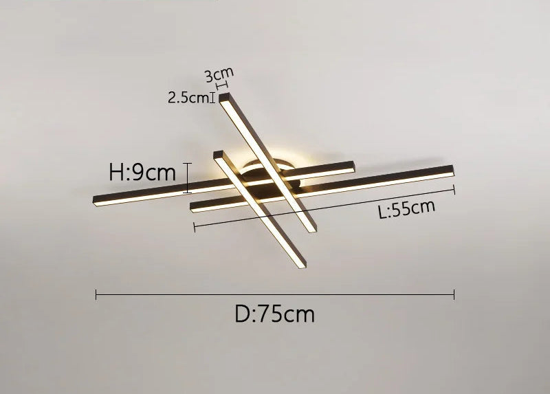 LED Ceiling Light – Modern 4-Bulb Aluminum Fixture for Living Spaces