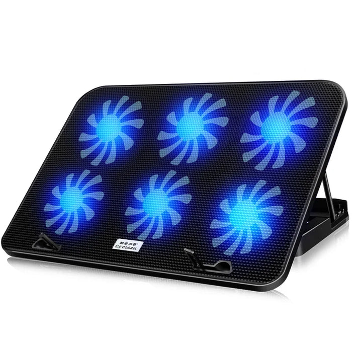 Laptop Cooling Pad – 6-Fan Ultra-Quiet Airflow for 13–18" Notebook - Samanta Factory