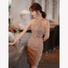 Sequin Mini Dress – Halter Neck & Slim Fit - Samanta Factory
