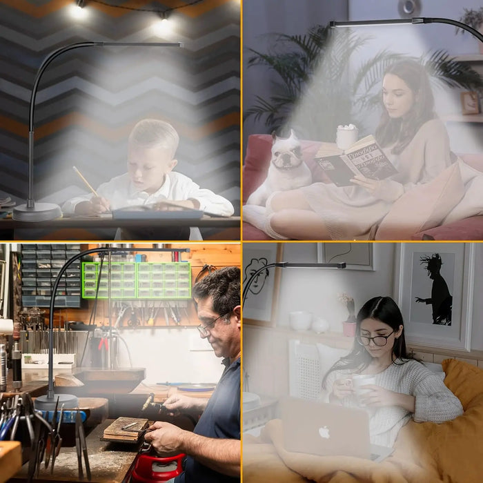 Adjustable LED Desk Lamp – 360° Flexible Gooseneck with 30 Lighting Modes