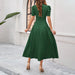Junior Y2K Midi Dress – Puff Sleeves & Slim A-Line Silhouette - Samanta Factory