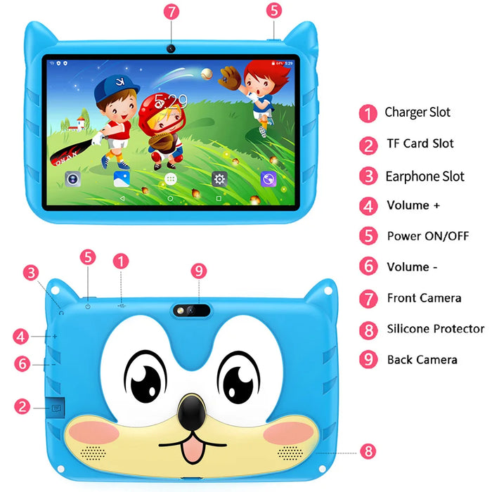 BDF 7-Inch Kids Tablet – Android 13 with 64GB Storage, Dual Cameras & Parental Controls - Samanta Factory