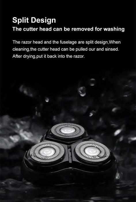 Electric Shaver for Men – 3D Floating Heads with Auto-Grinding Blades & Smart ESM System - Samanta Factory