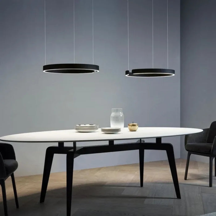 Modern C Ring Nordic Pendant Light – Dimmable LED Suspension Lamp in Black, Gold, and Rose Gold