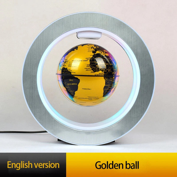 Floating Moon Globe Lamp – O-Type Magnetic Frame with LED Night Light - Samanta Factory