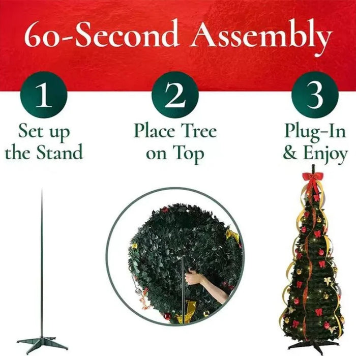 Customizable Christmas Tree – Pre-Decorated & Foldable Design