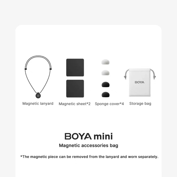 BOYA Mini Wireless Microphone – 2.4GHz Lavalier Mic with Charging Case for iPhone & Android - Samanta Factory