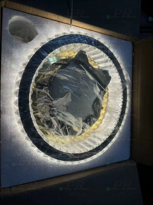 Modern Crystal Chandelier – Remote-Controlled LED Pendant Light for Living & Dining Rooms