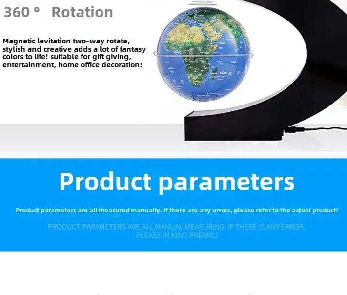 Magnetic Levitating Globe – 4-Inch Floating Earth with LED Light for Home & Office Decor - Samanta Factory