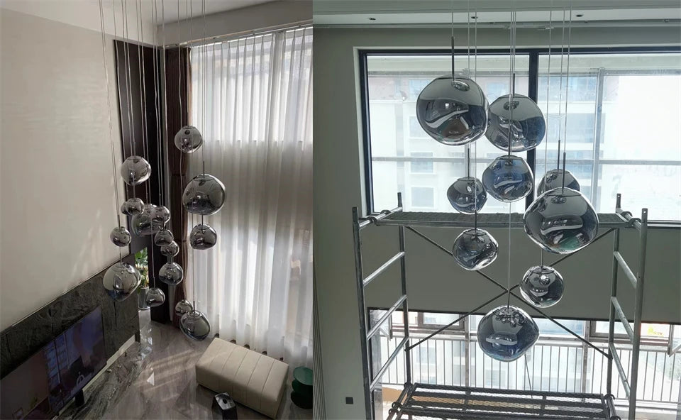 Modern Pendant Light – Energy-Saving LED Cord Fixture with Iron Finish - Samanta Factory